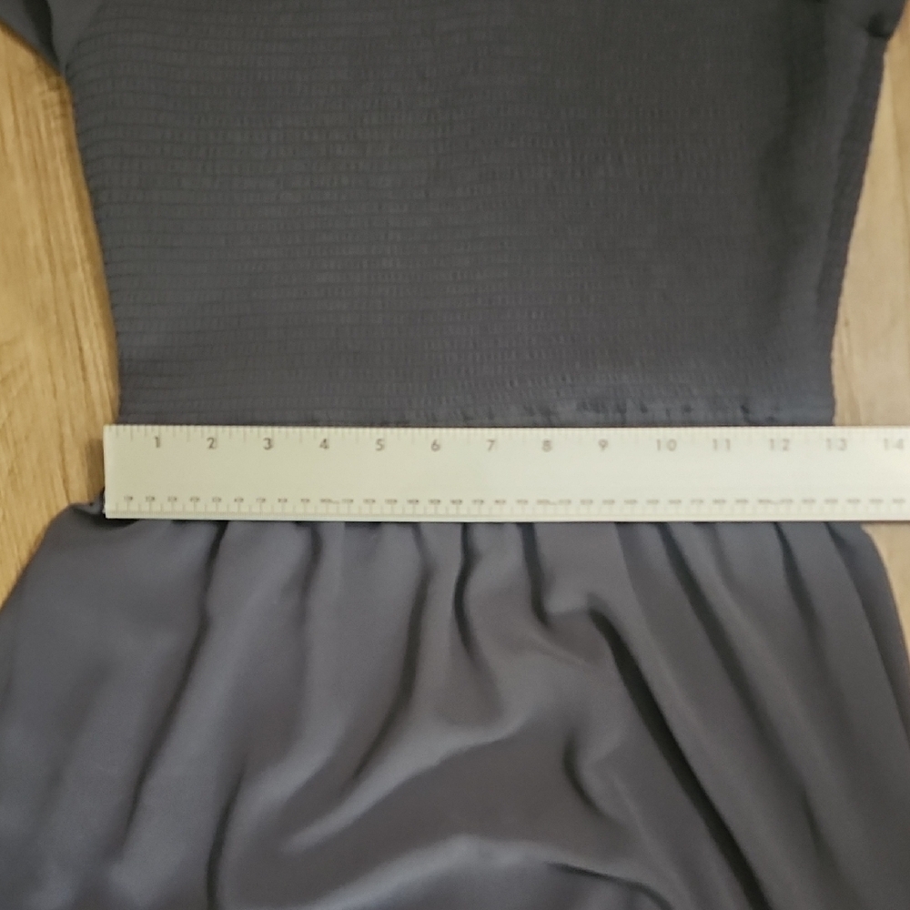 Wilfred Aritzia Charcoal Long Sleeve Tiered Midi Dress Medium - Picture 14 of 16